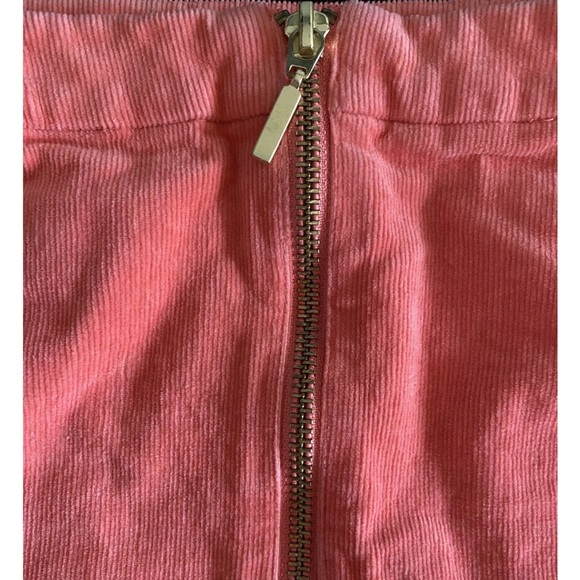 H&M Corduroy Zip Up Skirt Women's Size 6 Coral/Orange W/ pockets - Picture 5 of 6